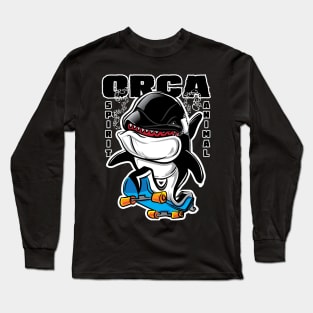 Orca Killer Whale on a Skateboard Long Sleeve T-Shirt